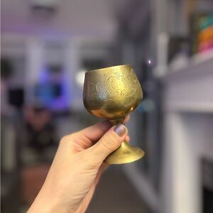 Engraved Brass Goblet